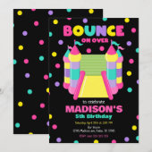 Springkussen Springfeest Verjaardagsfeestje Meisje Kaart (Voorkant / Achterkant)