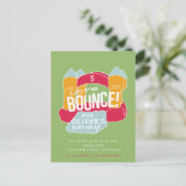 Springkussen verjaardagsfeest ontwerp uitnodiging (Staand voorkant)