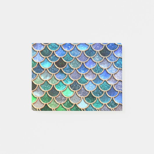 Springlike multicolor Glitter Mermaid Scales Post-it® Notes (Voorkant)