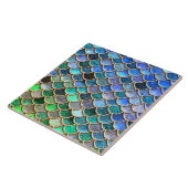 Springlike multicolor Glitter Mermaid Scales Tegeltje (Zijkant)