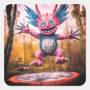 springmonster vierkante sticker