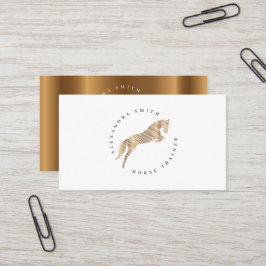 springpaard | Krabbel Paard | Gold Horse Visitekaartje