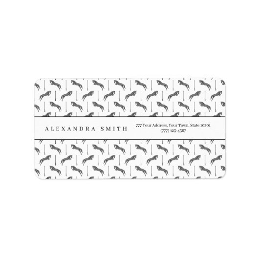 springpaard | Krabbel Paard | Paardentrainer Etiket (Voorkant)