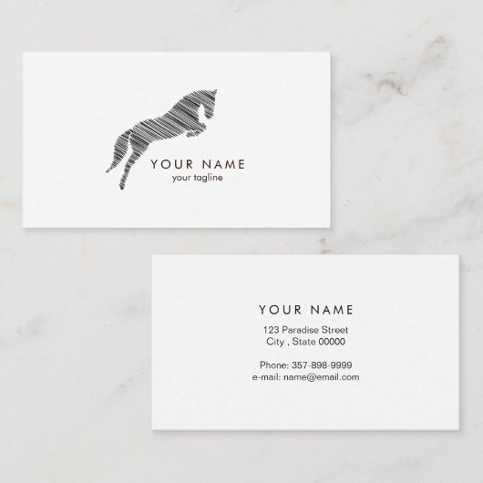 springpaard | Krabbel Paard | Paardentrainer Visitekaartje (Voorkant / Achterkant)