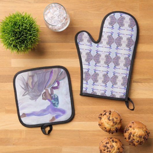 springpaard ovenwant & pannenlap set (Top down)