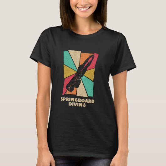 Springplank Duiken Platform Duiker Silhouet T-shirt (Voorkant)