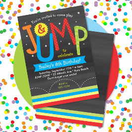 springplank van Birthday Colorful Chalkboard Kaart