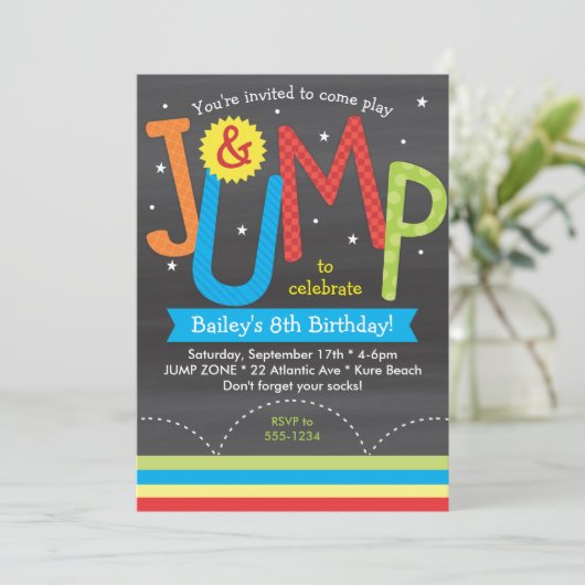 springplank van Birthday Colorful Chalkboard Kaart (Staand voorkant)