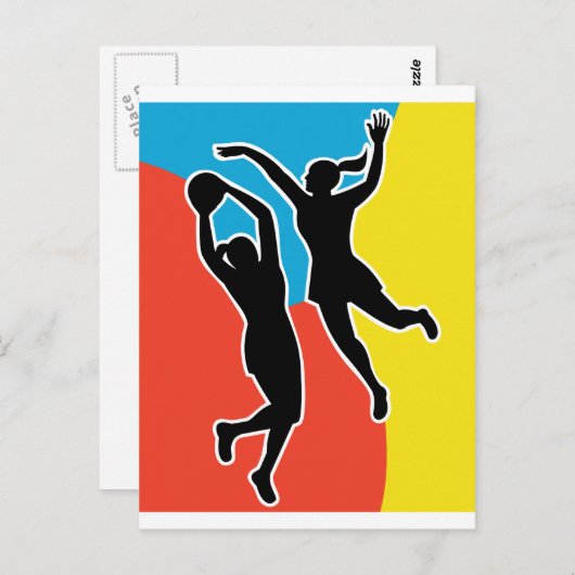 springplank van de netbalspeler briefkaart (Voorkant / Achterkant)