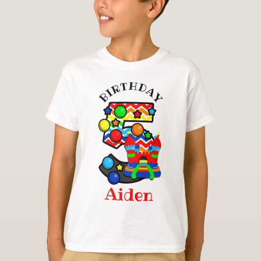 springplank Vijfde verjaardag shirt castle (Voorkant)