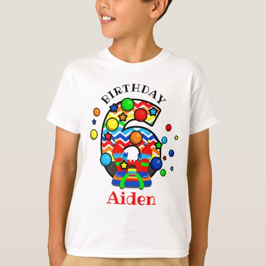 springplank Zesde verjaardag shirt kasteel (Voorkant)