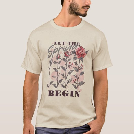 Springroze natuurlende t-shirt (Voorkant)