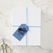 Springruiter die een hindernis neemt. Cadeaulabel (Met Touw)