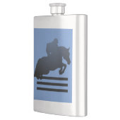 Springruiter die een hindernis neemt. Flask Flacon (Links)