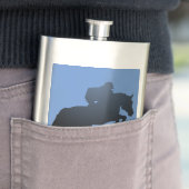 Springruiter die een hindernis neemt. Flask Flacon (Voorbeeld)