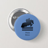 Springruiter die een hindernis neemt. Ronde Button 5,7 Cm (Voorkant /achterkant)