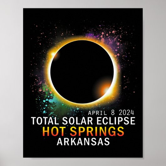 Springs Arkansas Totale Zonsverduistering April 8  Poster (Voorkant)