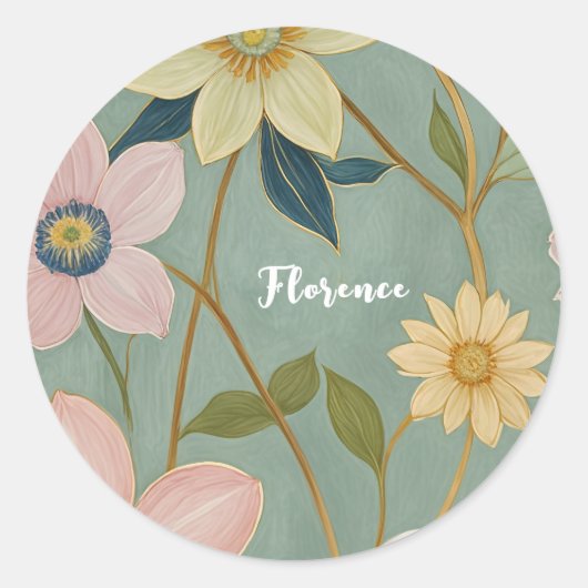 Spring's Gentle Awakening gepersonaliseerd Ronde Sticker (Voorkant)