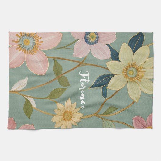Spring's Gentle Awakening gepersonaliseerd Theedoek (Horizontaal)