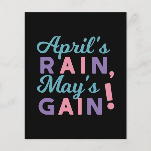 Spring's Promise - 'April's Rain, May's Gain!' Flyer (Voorkant)