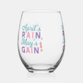 Spring's Promise - 'April's Rain, May's Gain!' Wijnglas Zonder Voet (Voorkant)