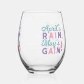 Spring's Promise - 'April's Rain, May's Gain!' Wijnglas Zonder Voet (Achterkant)
