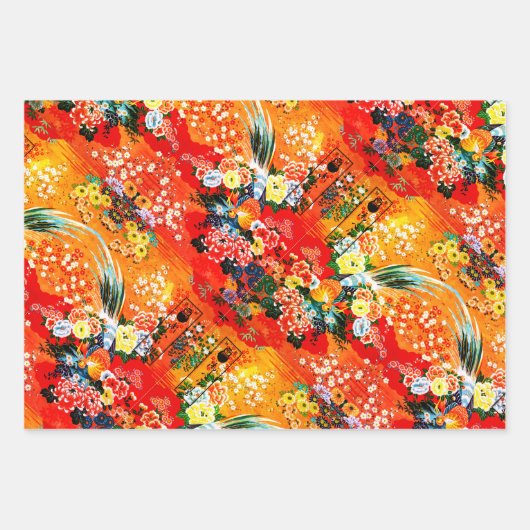 Springs-sets Floral, Mah Jongg en Melange Inpakpapier Vel (Voorkant 3)