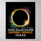 Springs Texas Totaliteit Totale Zonsverduistering Poster (Voorkant)
