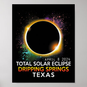 Springs Texas Totaliteit Totale Zonsverduistering  Poster