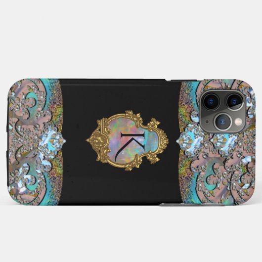 Springsalla Uniek Elegant Koel Monogram Case-Mate iPhone Case (Achterkant (horizontaal))