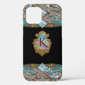 Springsalla Uniek Elegant Koel Monogram Case-Mate iPhone Case (Achterkant)