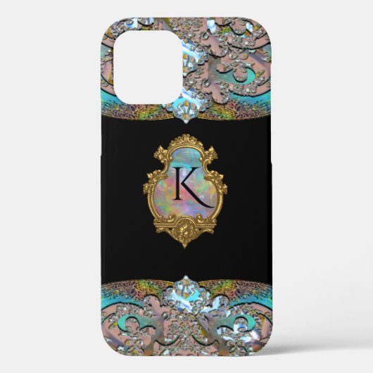 Springsalla Uniek Elegant Koel Monogram Case-Mate iPhone Case (Achterkant)