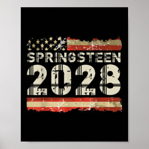 Springsteen 2028 Amerikaanse Vlag 4 juli Dames Poster