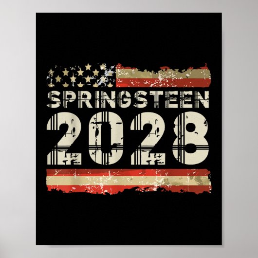 Springsteen 2028 Amerikaanse Vlag 4 juli Dames Poster (Voorkant)