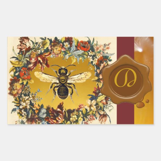 SPRINGSTROMEN HONIEN BEEKEEPER BROWN WAX SEAL RECHTHOEKIGE STICKER (Voorkant)