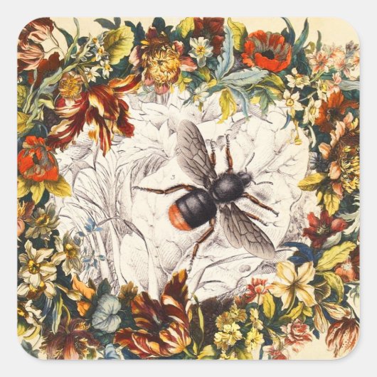 SPRINGSTROMEN HOOGTE / BEEKEEPER VIERKANTE STICKER (Voorkant)