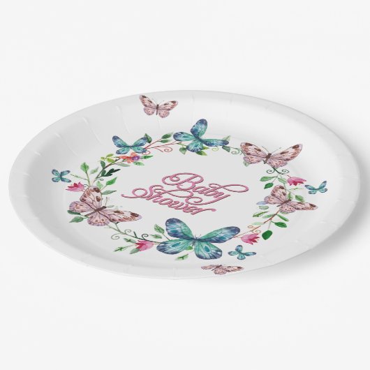 SPRINGSTROOMBUTTERFLY WREATH BABY SHOWER PAPIEREN BORDJE (Gekanteld)