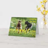 "SPRINGT VAN VREUGDE" SUPER BLIJ VOOR JE! KAART (Gele Bloem)