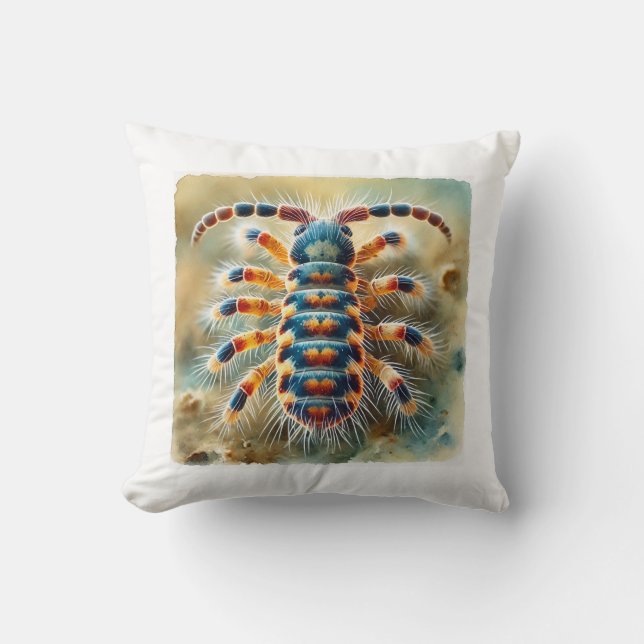 Springtail Insect 270824IREF213 - Watercolor Kussen (Voorkant)