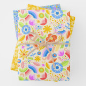 Springtijdregenbogen en -Stippen Inpakpapier Vel (In situ)