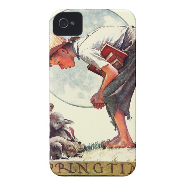 Springtime, 1935 jongen met bunny Case-Mate iPhone case (Achterkant)