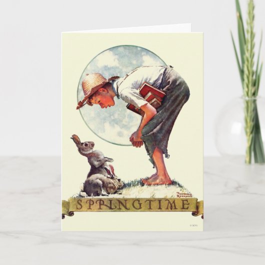 Springtime, 1935 jongen met bunny kaart (Voorkant)