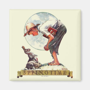 Springtime, 1935 jongen met bunny magneet