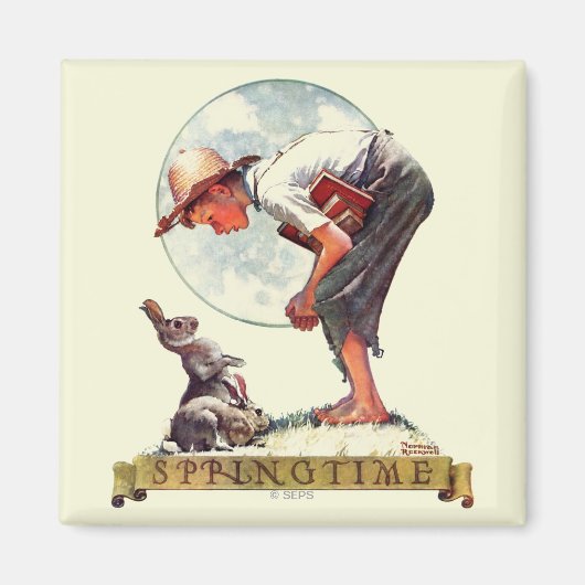 Springtime, 1935 jongen met bunny magneet (Voorkant)