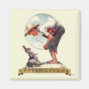 Springtime, 1935 jongen met bunny magneet