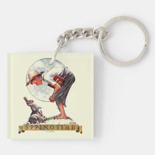 Springtime, 1935 jongen met bunny sleutelhanger (Achterkant)
