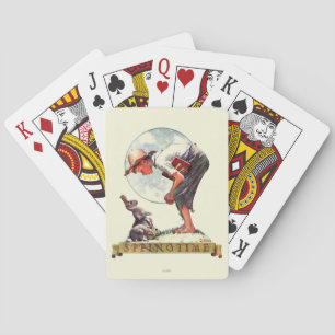 Springtime, 1935 jongen met bunny speelkaarten