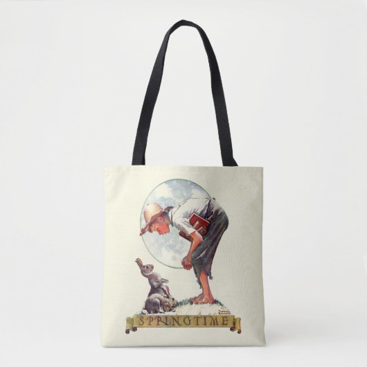 Springtime, 1935 jongen met bunny tote bag (Voorkant)