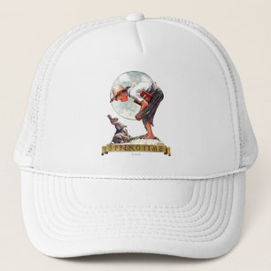 Springtime, 1935 jongen met bunny trucker pet
