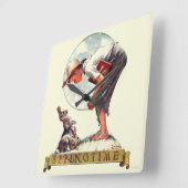 Springtime, 1935 jongen met bunny vierkante klok (Hoek)